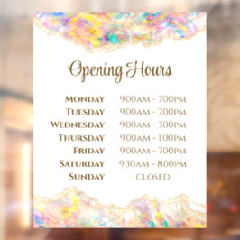 Opal Design Opening Hours Window Cling Fensteraufkleber