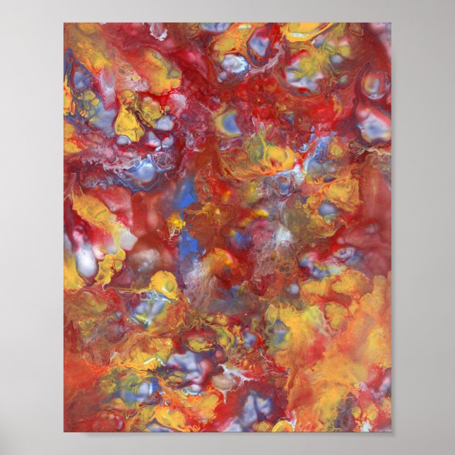 Opal Dream Abstrakte Acrylmalerei Foto Poster (Vorne)
