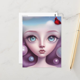 Opal Eyes Kardinal Girl Postkarte