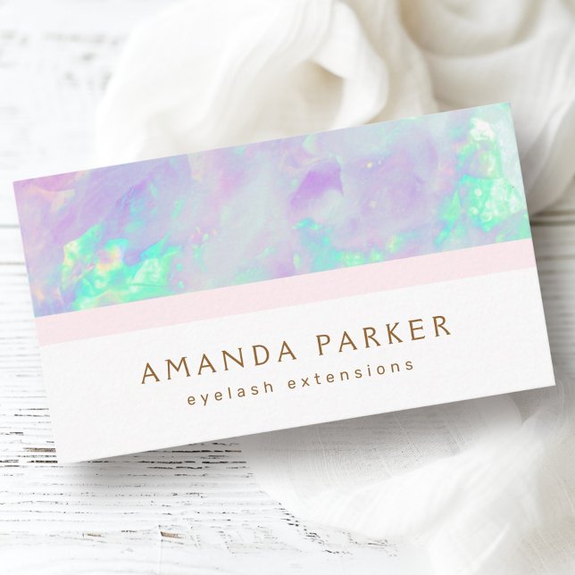 Opal farbige Grenze trendy Wellness-Center Boutiqu Visitenkarte (Opal borer trendy spa boutique beauty stylist business card)