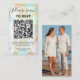 Opal Gemstone Gold Elegant modern mit QR-Code Begleitkarte