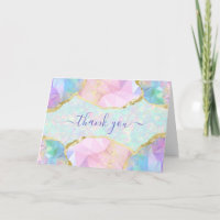 Opal Gemstone Pastel Iridescent Danke Karte