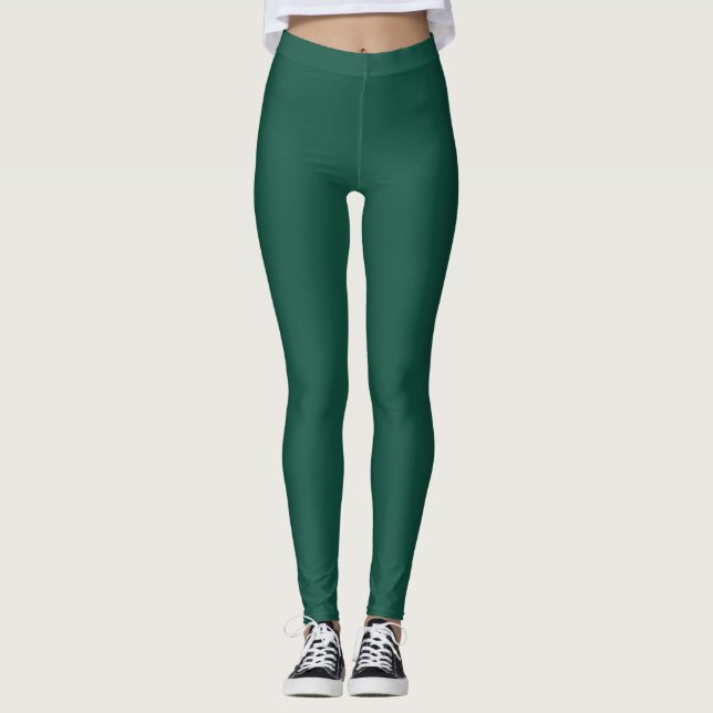 Opal Green Solid Color Leggings (Vorderseite)