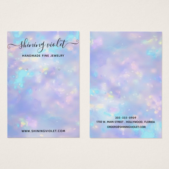 Opal Holographic Earring & Necklace Display (Vorne & Hinten)