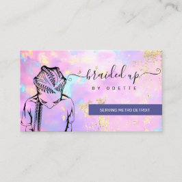 Opal Holographic Hair Braider Stylist Hair Salon Visitenkarte