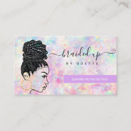 Opal Holographic Hair Braiding Braider Stylist Bus Visitenkarte