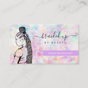 Opal Holographic Hair Braiding Braider Stylist Visitenkarte