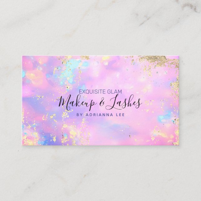 Opal Holographic MUA Beauty Salon Makeup Artist Bu Visitenkarte (Vorderseite)
