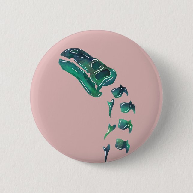 Opal Iguanodon Dinosaur Button (Vorderseite)
