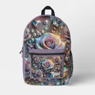 Opal Irisierender Rose Schulrucksack Bedruckter Rucksack