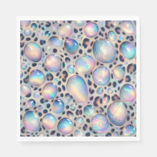 Opal-Leoparden-Druck-Luxusservietten Serviette (Vorderseite)