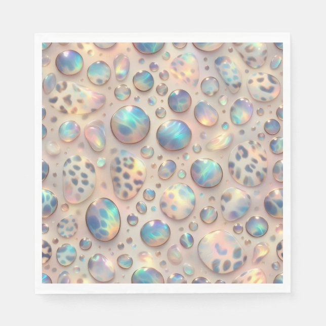 Opal-Leoparden-Druck-Luxusservietten Serviette (Vorderseite)