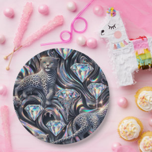 Opal Leopardenprint Papier Teller Posh Glamour