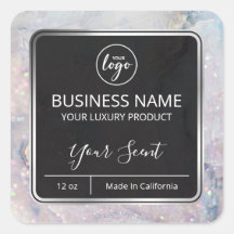 Opal Marble Soy Candle Labels