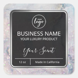 Opal Marble Soy Candle Labels Quadratischer Aufkleber