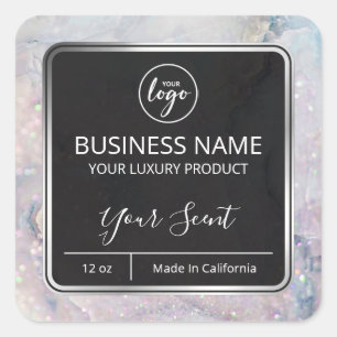 Opal Marble Soy Candle Labels Quadratischer Aufkleber