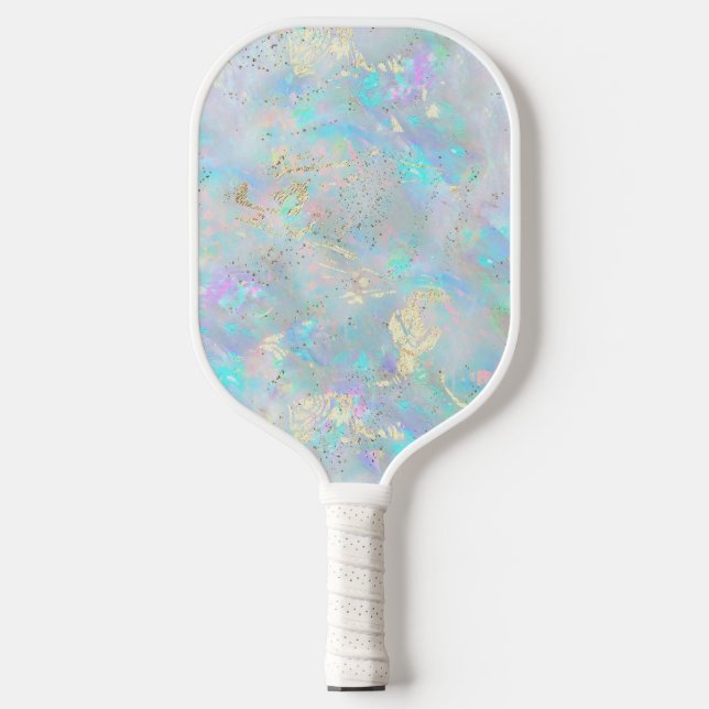 opal mineralische Imitate Glitzer Paddel Pickleball Schläger (Vorderseite)