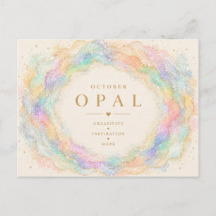Opal Oktober Geburtsstein Postkarte