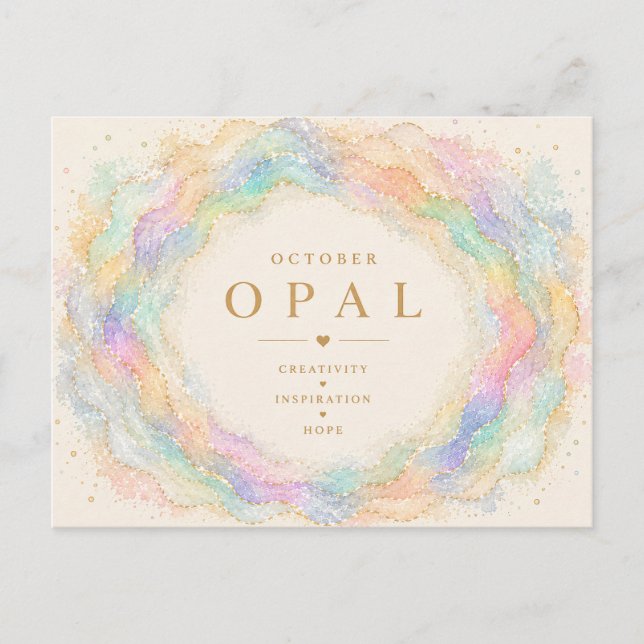 Opal Oktober Geburtsstein Postkarte (Vorderseite)