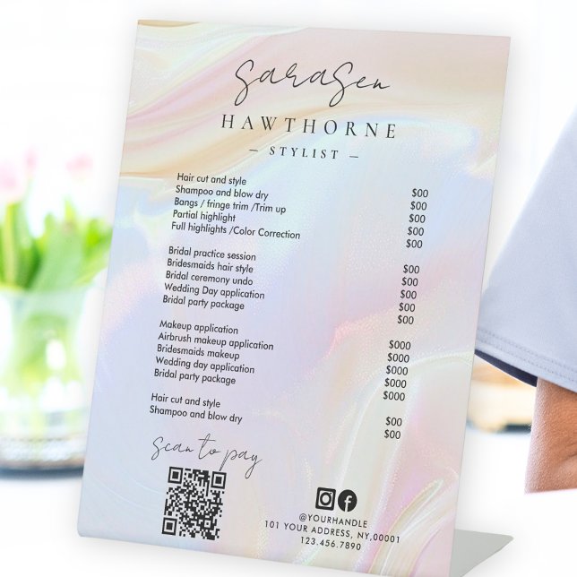 Opal Price List Holographic Scan to Pay QR Code Sockelschild (Von Creator hochgeladen)