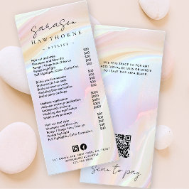 Opal Price List Holographic Scan to Pay QR Code Werbekarte