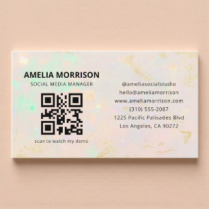 Opal QR-Code Minimalistisch Professionell Visitenkarte