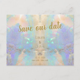 Opal Quartz Gem Save the Date Einladung Hochzeit Postkarte