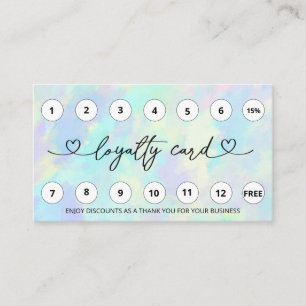 *~* Opal Rainbow Herz QR LOGO Prämien Vielen Dank Treuekarte