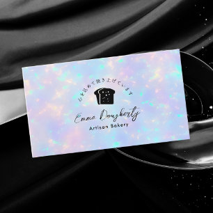 Opal Regenbogen Holografisches Brot Logo Bäckerei Visitenkarte
