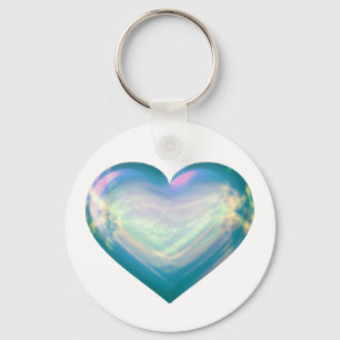 Opal Satin Heart Schlüsselanhänger
