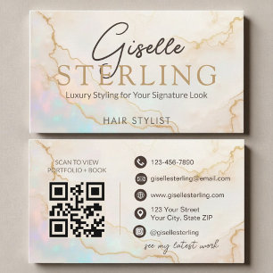 Opal Stein Friseur QR Code Visitenkarte