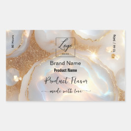 Opal Stone Logo Personalisiertes Produktlabel Rechteckiger Aufkleber