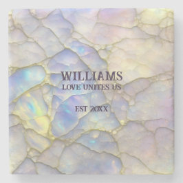 Opal Stone Pastell Lila Color Personalisiert Steinuntersetzer