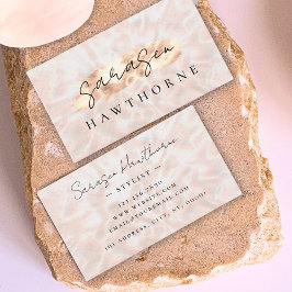 Opal Stone Rose Gold Brush Stroke Luxus Visitenkarte