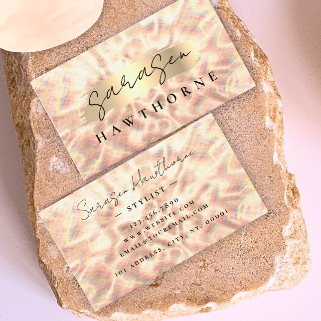 Opal Stone Rose Gold Brush Stroke Luxus Visitenkarte (Von Creator hochgeladen)