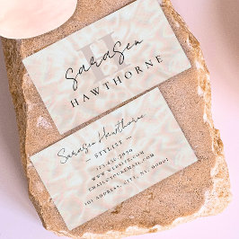 Opal Stone Rose Gold Monogram Initial Script Name Visitenkarte