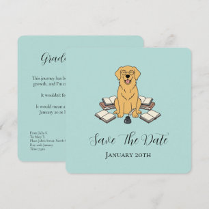 Opal süße Studentenhunde-Abschluss-Save-the-Date-K Save The Date