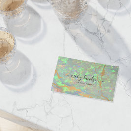 Opal vert et or moderne glam Cartes de visite