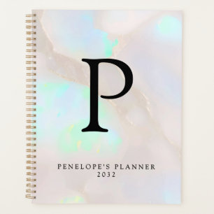 Opale holographique iridescent monogramme chic