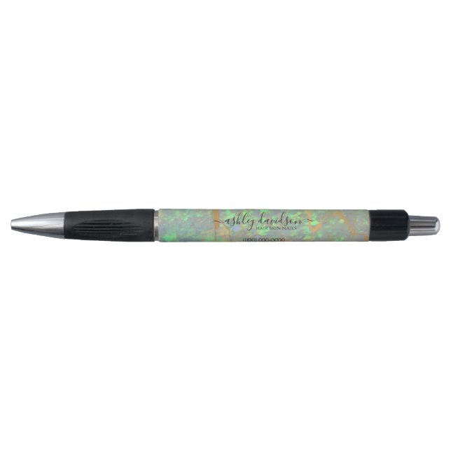 Opale verte | Stylo promotionnel Glam moderne (Devant)