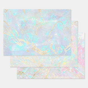 opaler Edelstein inspirierter Hintergrund Geschenkpapier Set