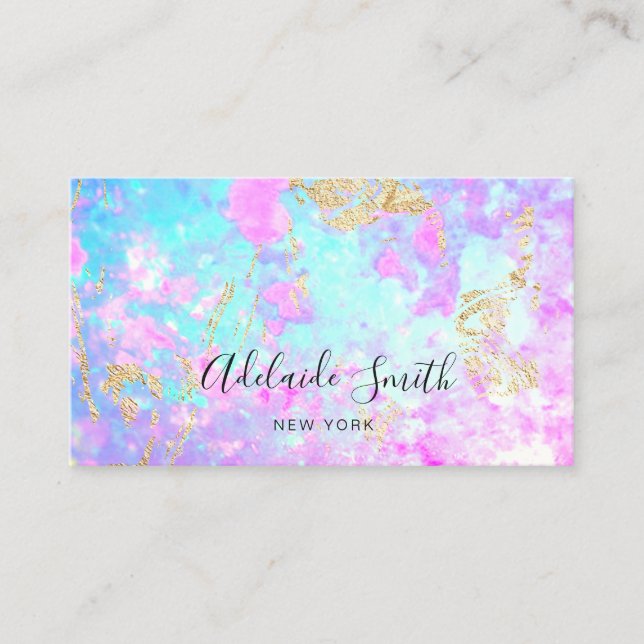 opales Foto lila blau Visitenkarte (Vorderseite)