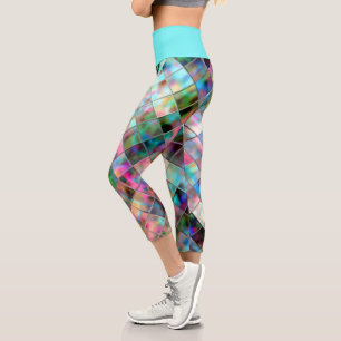 Opaleszente Leggings mit modernem Kunstmuster