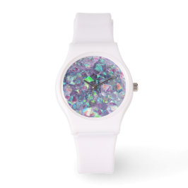 Opaleszenz Geode Kristall - Lila/blau, Armbanduhr