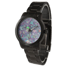 Opaleszenz Geode Kristall - Lila/blau, Armbanduhr