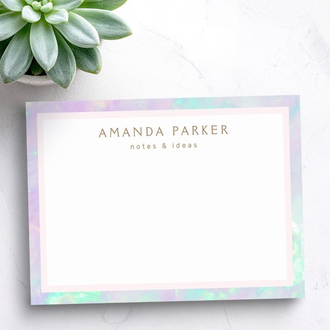 Opalfarbene Grenze trendy chic Post-it Klebezettel (Opal colored border trendy chic post-it notes)