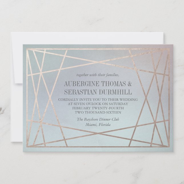 Opaline Wedding Einladung Pastel Champagne Gold (Vorderseite)
