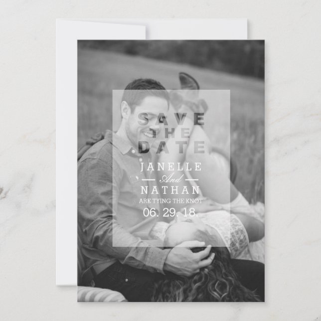 Opaque-Foto-Overlay | SAVE THE DATE FOTO (Vorderseite)