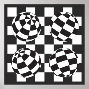 Opart geometrische Bälle Poster