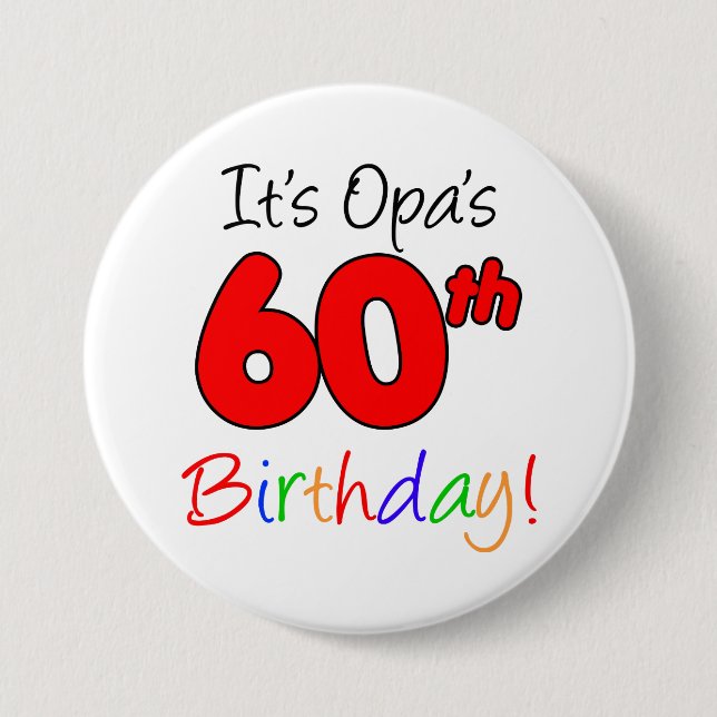 Opas 60. Geburtstags-Party-deutscher Button (Vorderseite)